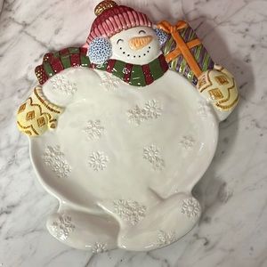 Fitz & Floyd-Frosty Folks-Canape Plate 2003